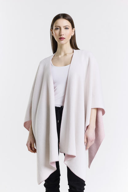 Kiersten Merino/Cashmere Reversible Wrap 952 Rose/Cream-2