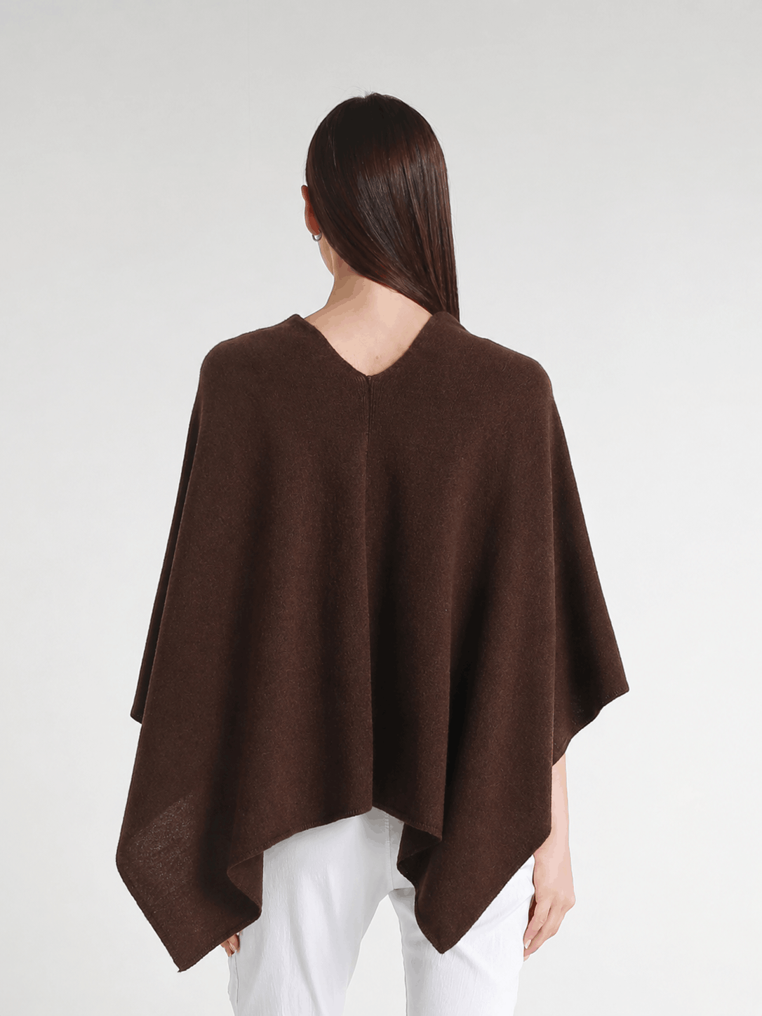 100% Italian Crafted Cashmere Ruana 203 Chocolate-3