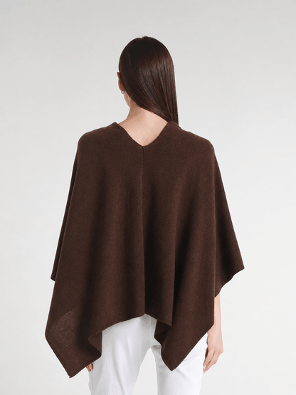 100% Italian Crafted Cashmere Ruana 203 Chocolate-3