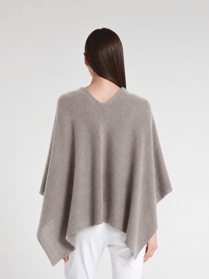 100% Italian Crafted Cashmere Ruana 210 Taupe-3