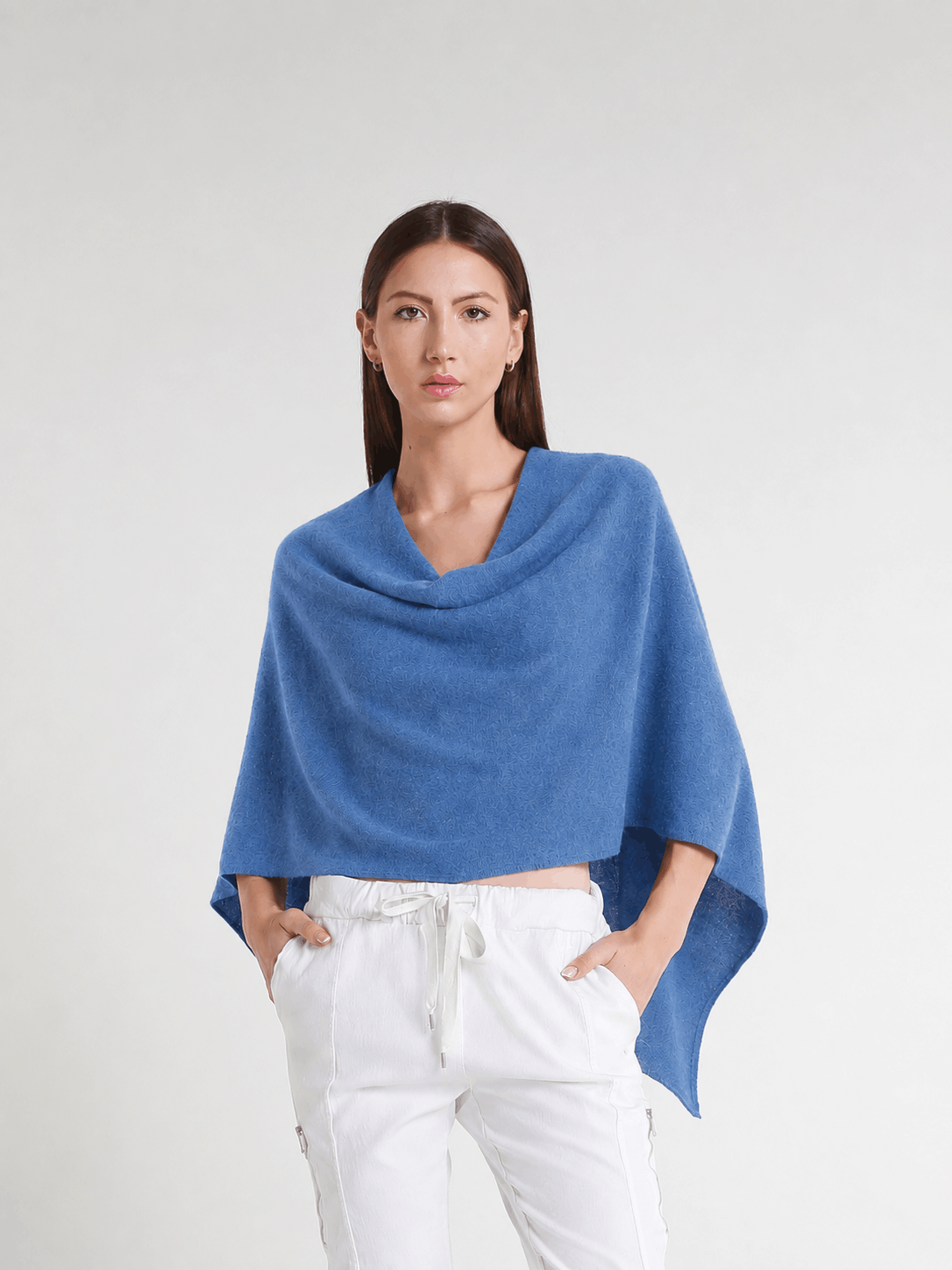 100% Italian Crafted Cashmere Ruana 427 Jeans-1
