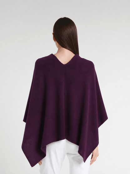 100% Italian Crafted Cashmere Ruana 503 Eggplant-3