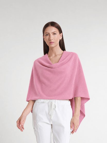 100% Italian Crafted Cashmere Ruana 650 Pink-1