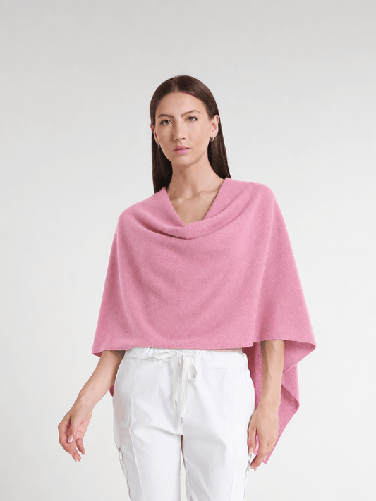 100% Italian Crafted Cashmere Ruana 650 Pink-1
