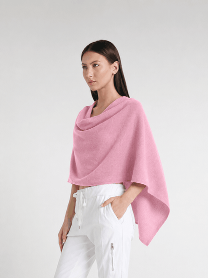 100% Italian Crafted Cashmere Ruana 650 Pink-2