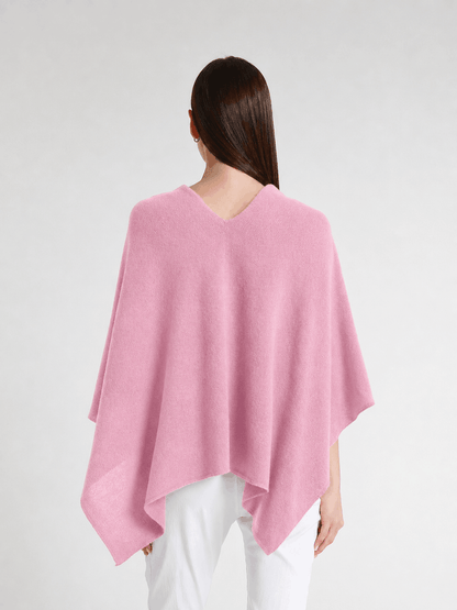 100% Italian Crafted Cashmere Ruana 650 Pink-3