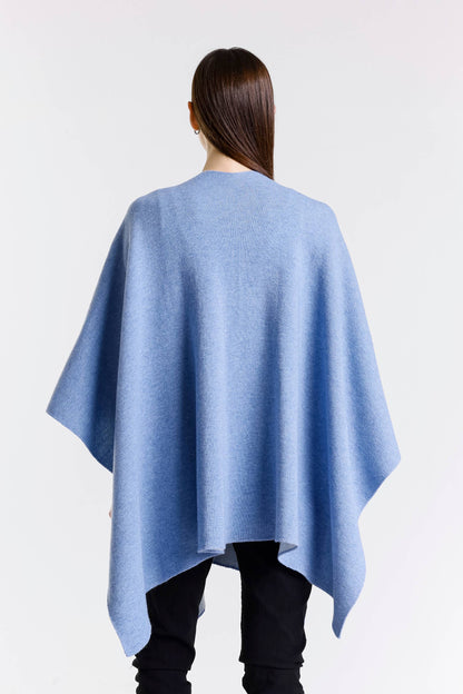 Kiersten Merino/Cashmere Reversible Wrap 469 Cornflower/Cream