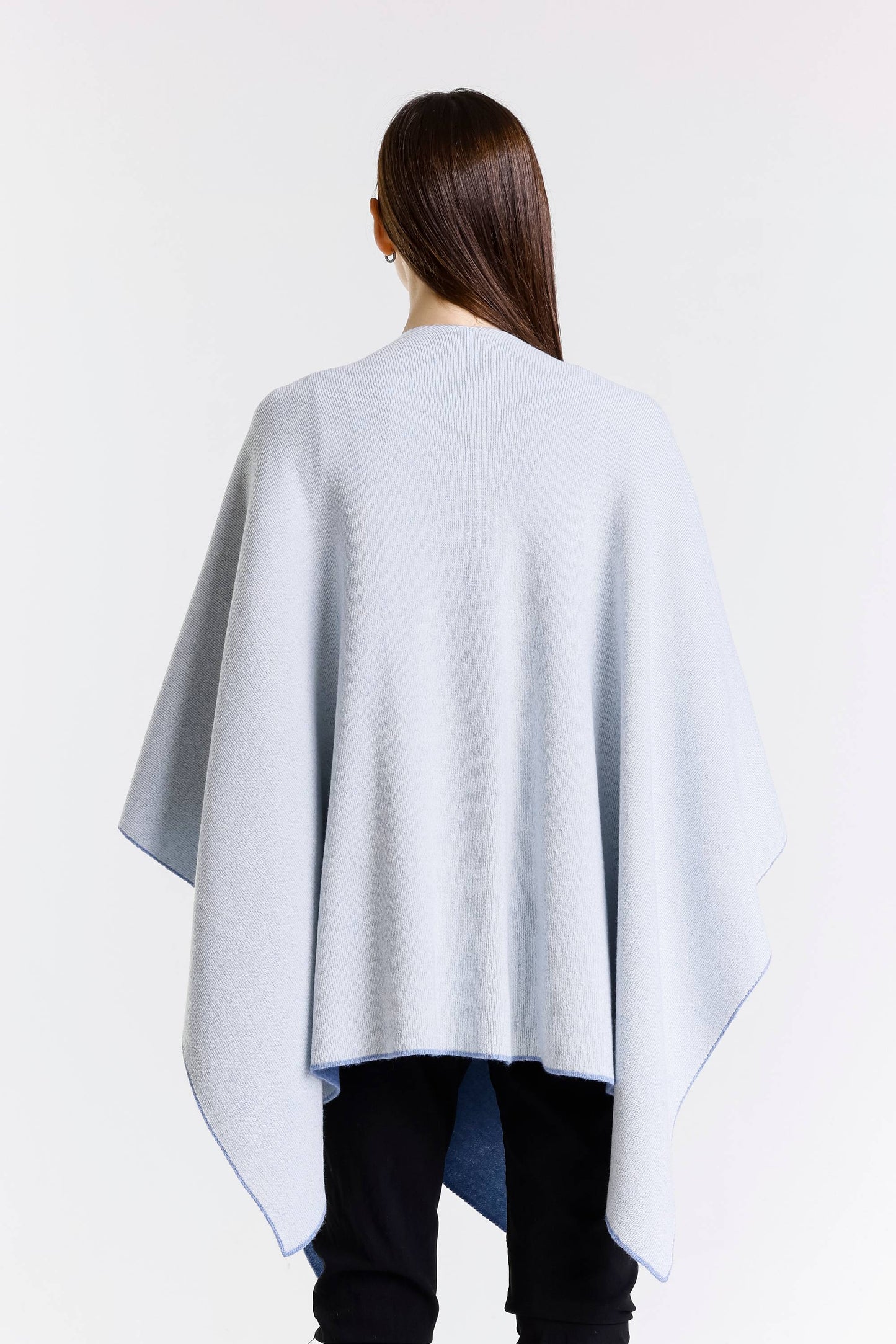Kiersten Merino/Cashmere Reversible Wrap 469 Cornflower/Cream