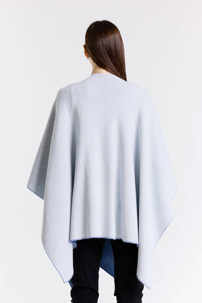 Kiersten Merino/Cashmere Reversible Wrap 469 Cornflower/Cream
