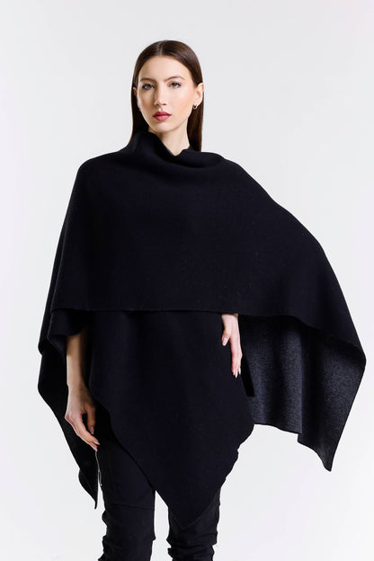 Kiersten Merino/Cashmere Reversible Wrap 062 Black/Coal