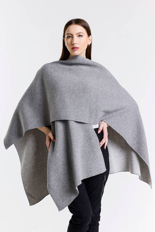 Kiersten Merino/Cashmere Reversible Wrap 095 Dark Grey/Medium Grey