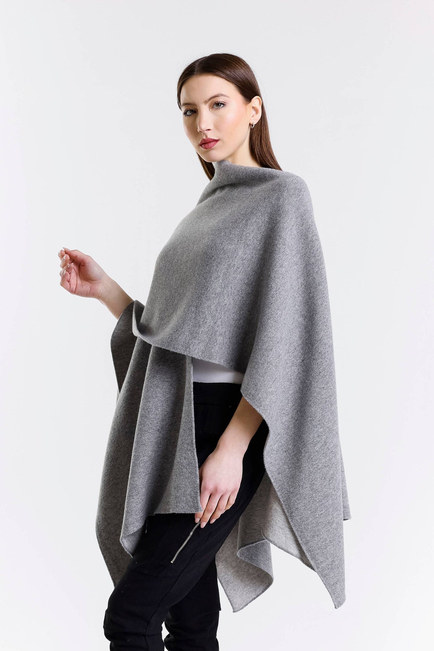 Kiersten Merino/Cashmere Reversible Wrap 095 Dark Grey/Medium Grey