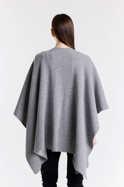 Kiersten Merino/Cashmere Reversible Wrap 095 Dark Grey/Medium Grey