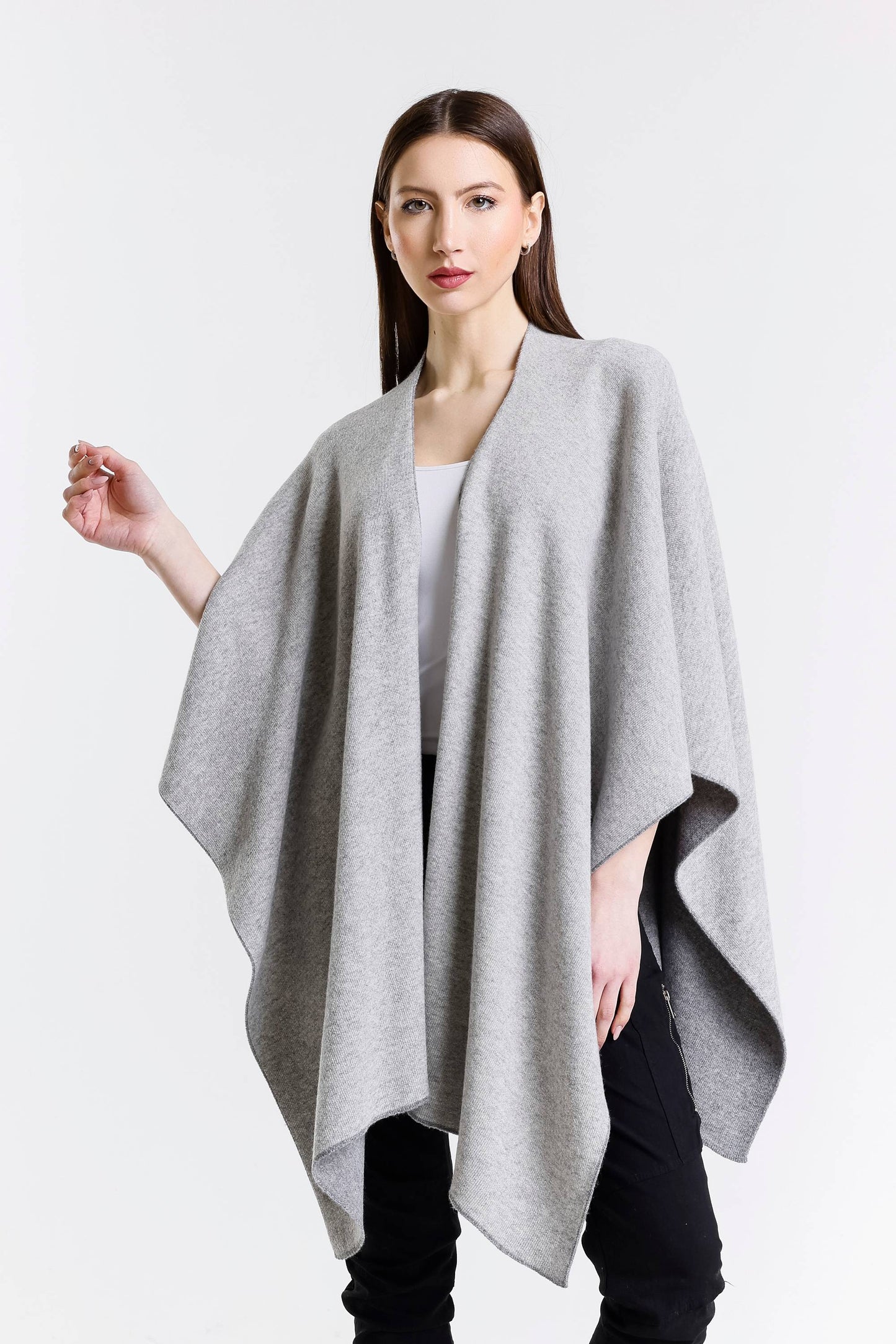 Kiersten Merino/Cashmere Reversible Wrap 095 Dark Grey/Medium Grey