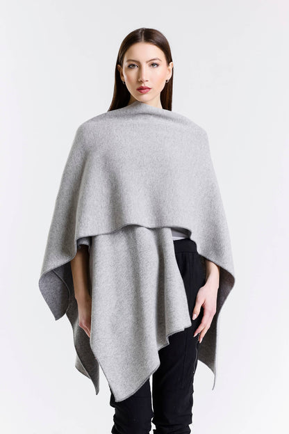 Kiersten Merino/Cashmere Reversible Wrap 095 Dark Grey/Medium Grey