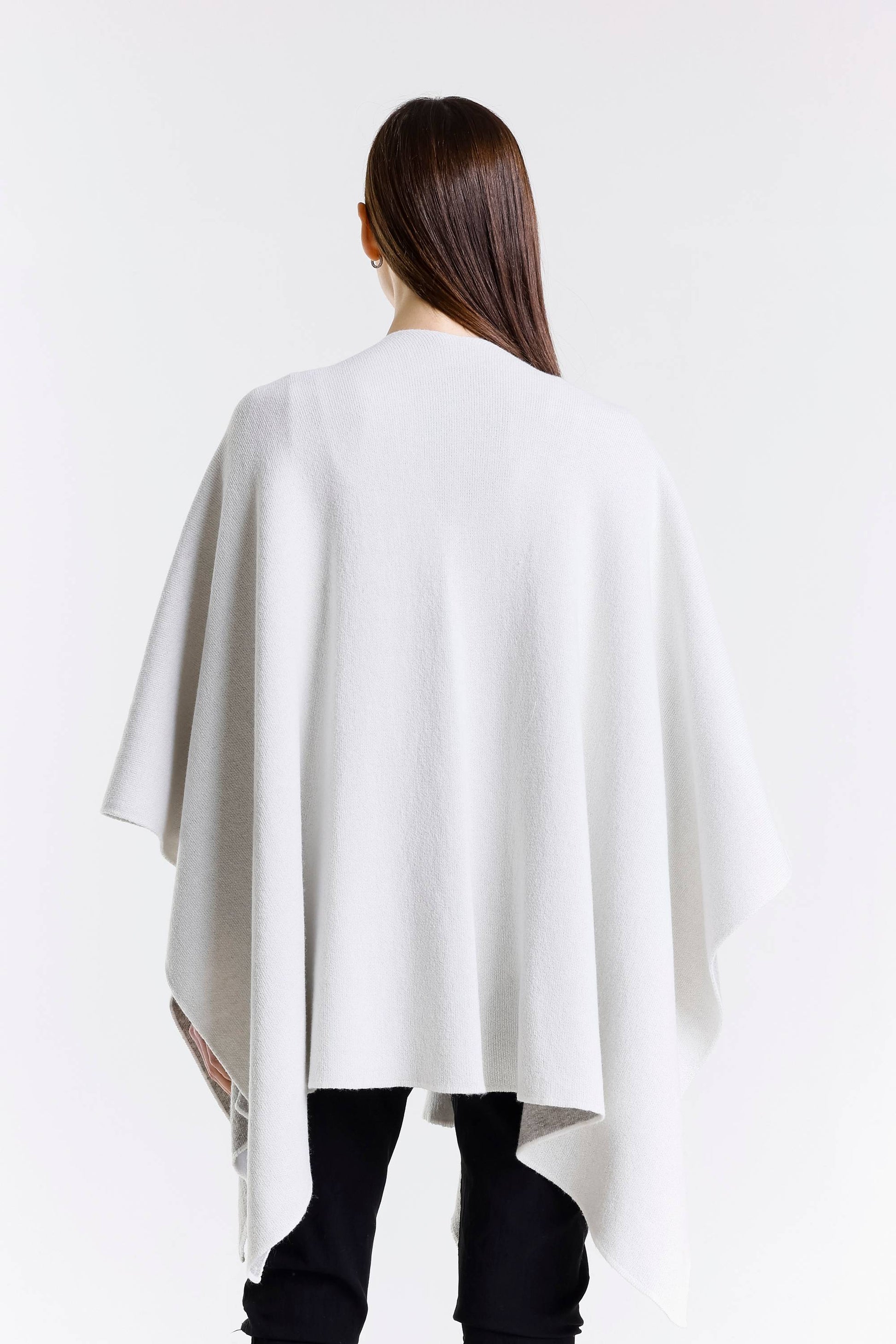 Kiersten Merino/Cashmere Reversible Wrap 125 Cream/Gray-7