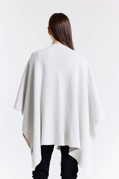 Kiersten Merino/Cashmere Reversible Wrap 125 Cream/Gray-7