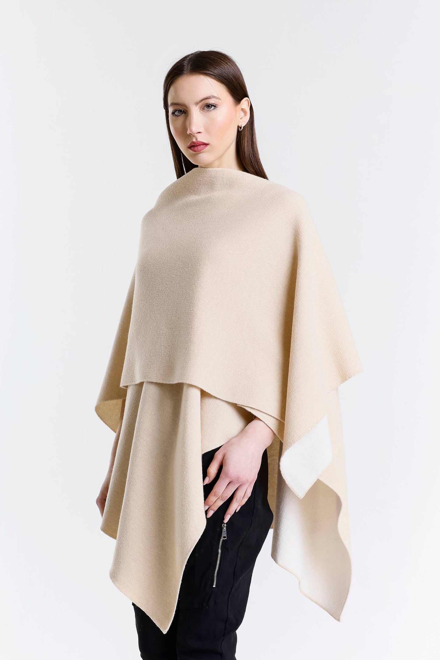 Kiersten Merino/Cashmere Reversible Wrap 291 Beige/Cream