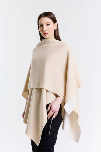Kiersten Merino/Cashmere Reversible Wrap 291 Beige/Cream