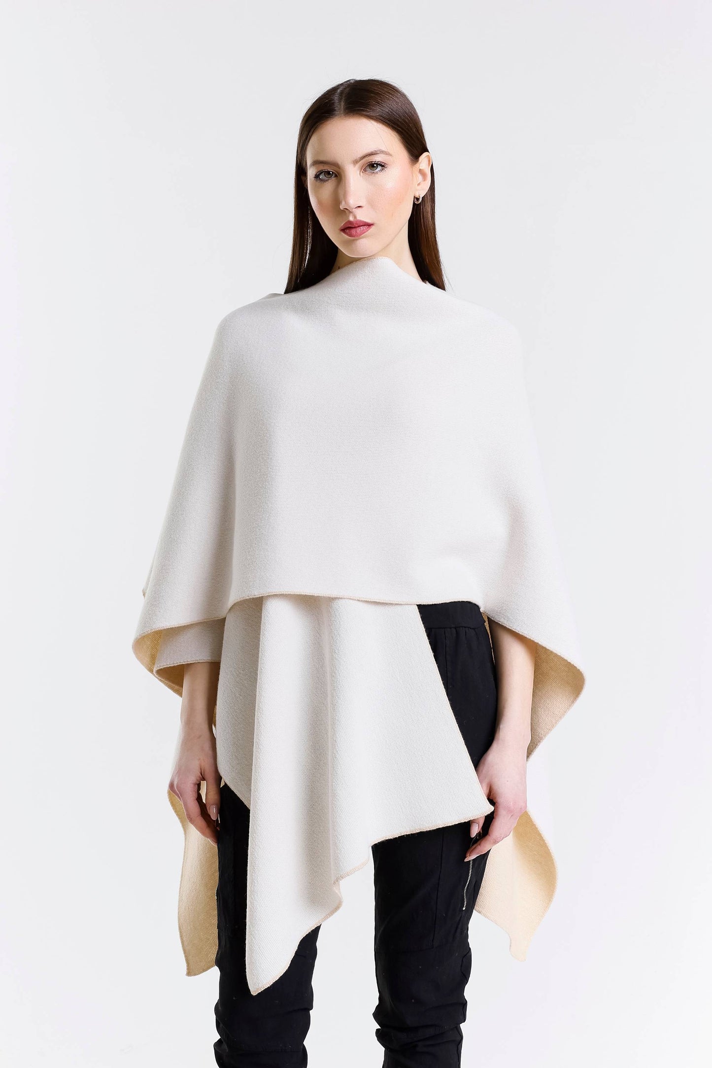 Kiersten Merino/Cashmere Reversible Wrap 291 Beige/Cream