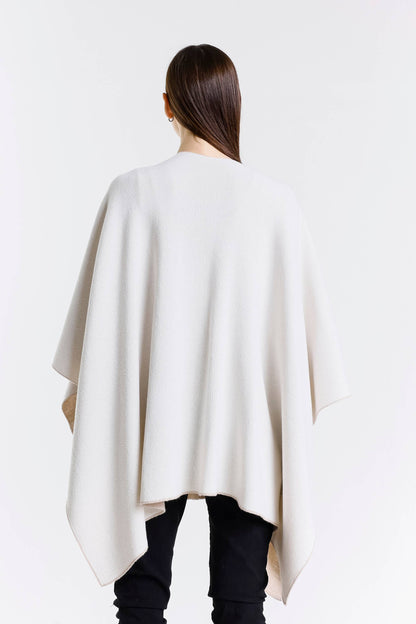 Kiersten Merino/Cashmere Reversible Wrap 298 Taupe/Cream-8