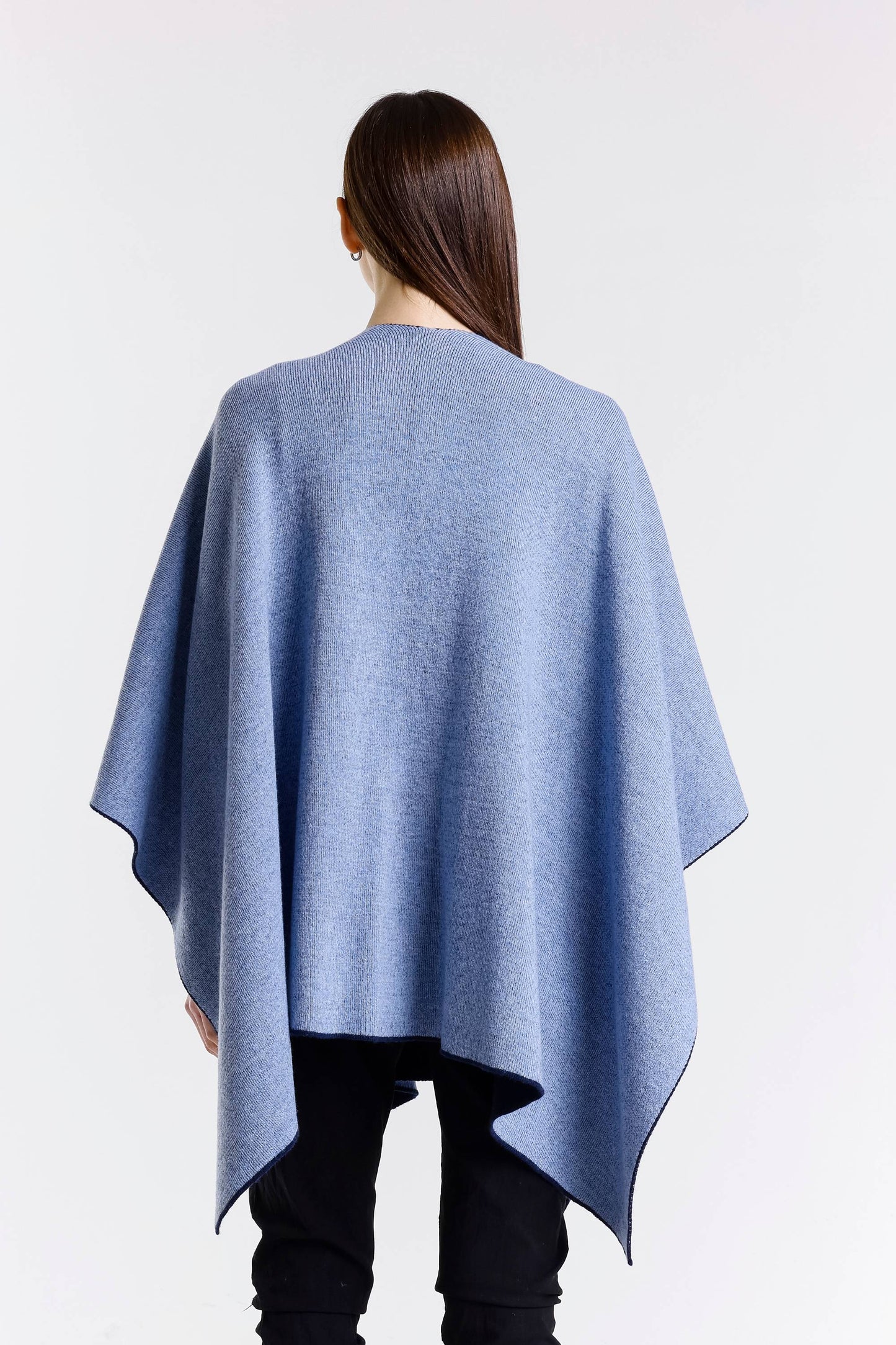 Kiersten Merino/Cashmere Reversible Wrap 419 Navy/Cornflower-9