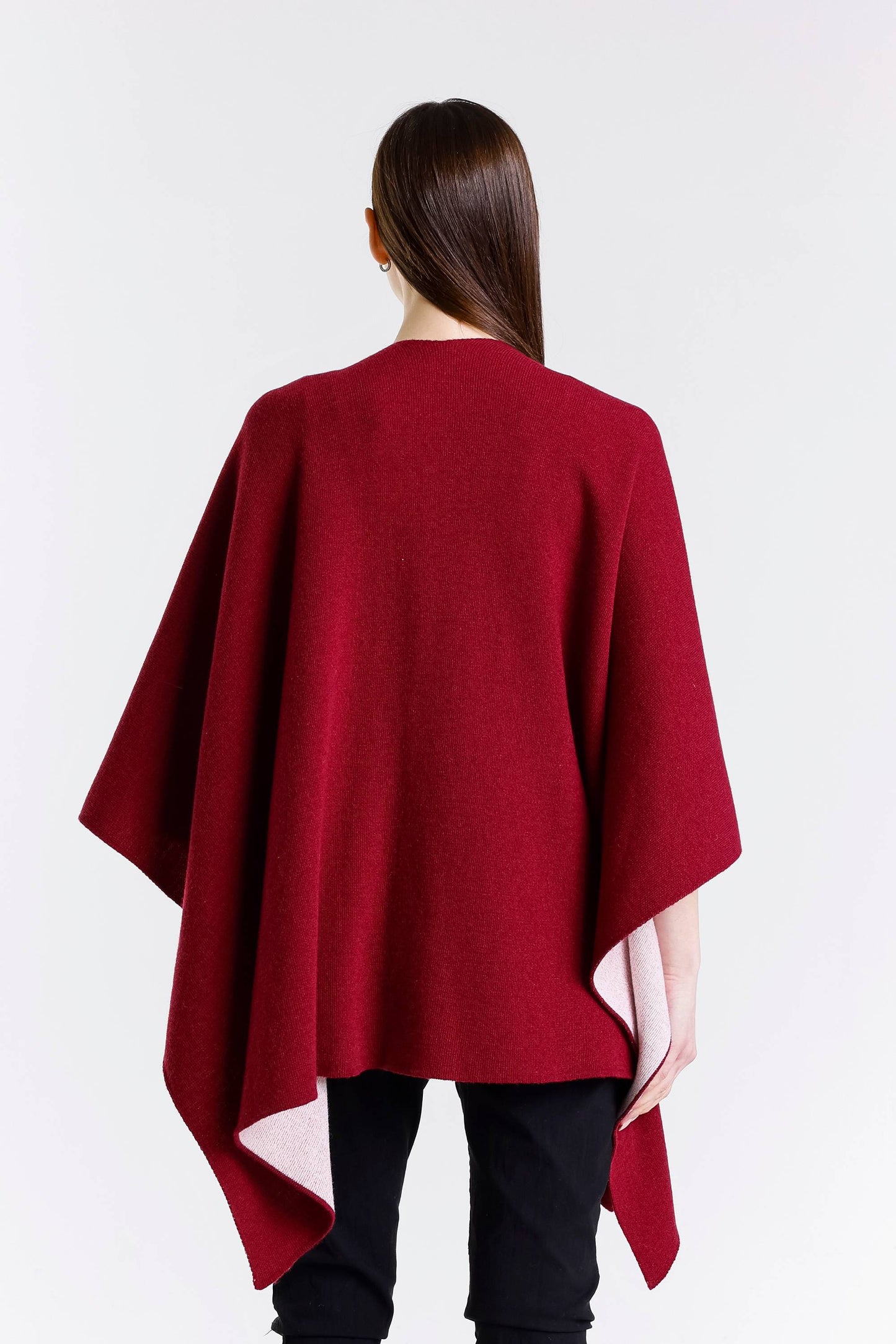 Kiersten Merino/Cashmere Reversible Wrap 631 Burgundy/Cream