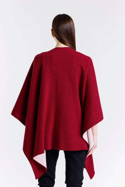 Kiersten Merino/Cashmere Reversible Wrap 631 Burgundy/Cream
