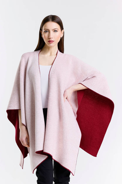 Kiersten Merino/Cashmere Reversible Wrap 631 Burgundy/Cream