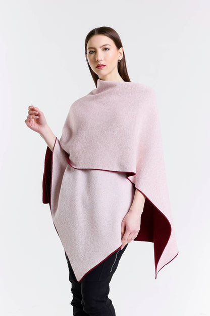 Kiersten Merino/Cashmere Reversible Wrap 631 Burgundy/Cream