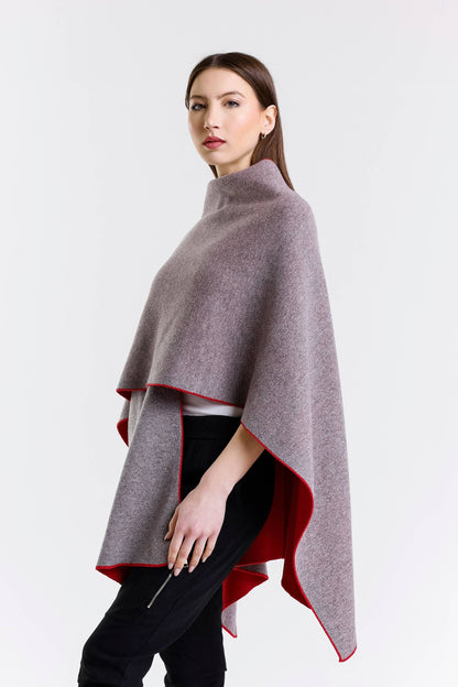 Kiersten Merino/Cashmere Reversible Wrap 632 Red/Gray-6