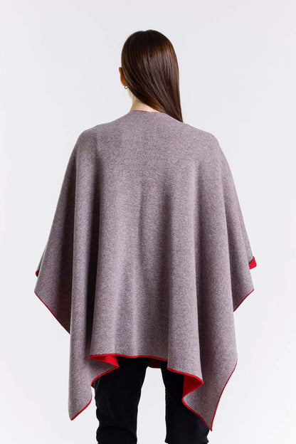 Kiersten Merino/Cashmere Reversible Wrap 632 Red/Gray-8