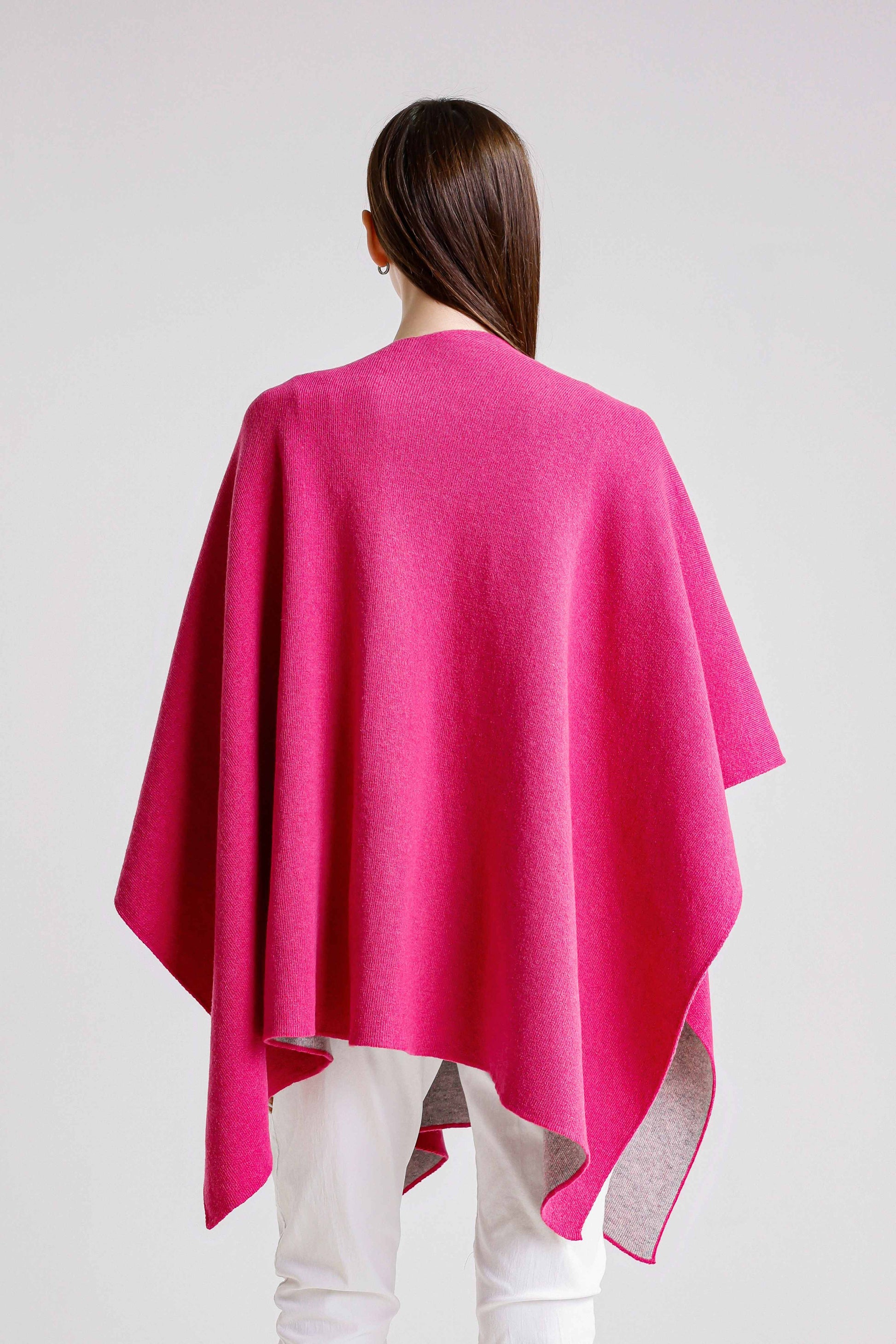 Kiersten Merino/Cashmere Reversible Wrap 953 Peony/Gray-7