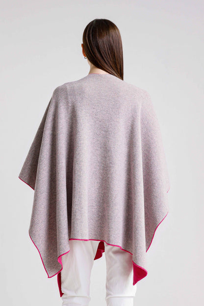 Kiersten Merino/Cashmere Reversible Wrap 953 Peony/Gray-8