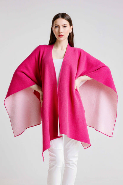 Kiersten Merino/Cashmere Reversible Wrap 954 Peony/Cream-1