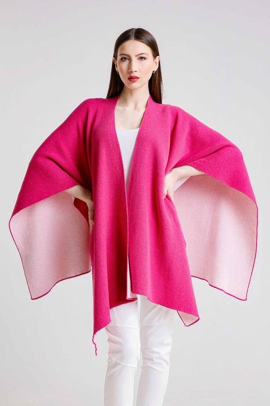 Kiersten Merino/Cashmere Reversible Wrap 954 Peony/Cream-1