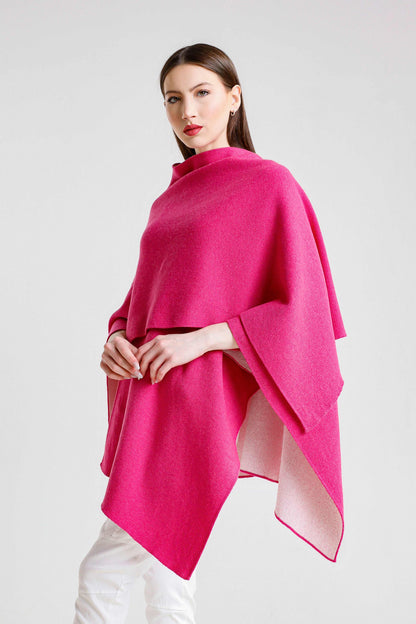 Kiersten Merino/Cashmere Reversible Wrap 954 Peony/Cream-3