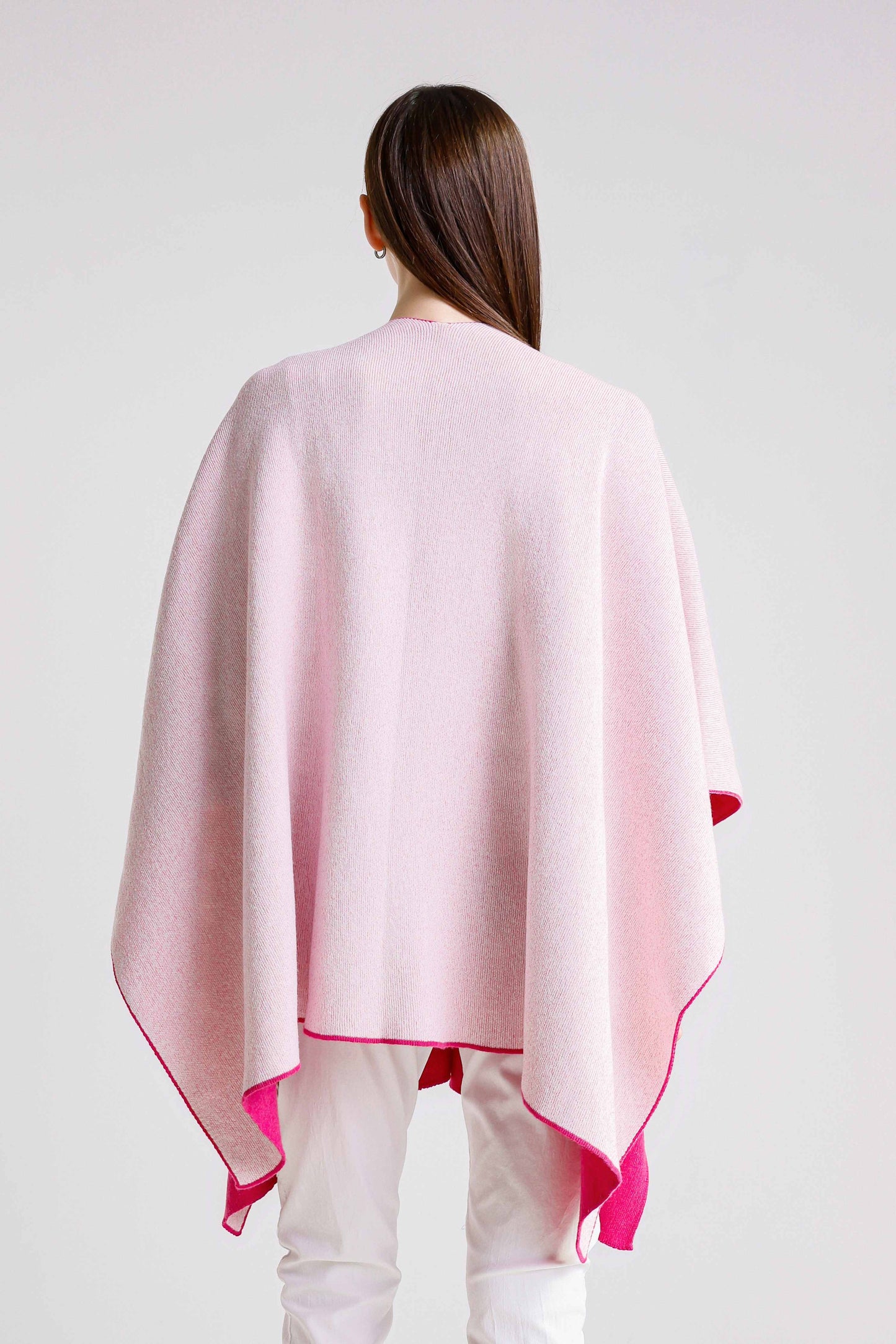 Kiersten Merino/Cashmere Reversible Wrap 954 Peony/Cream-8