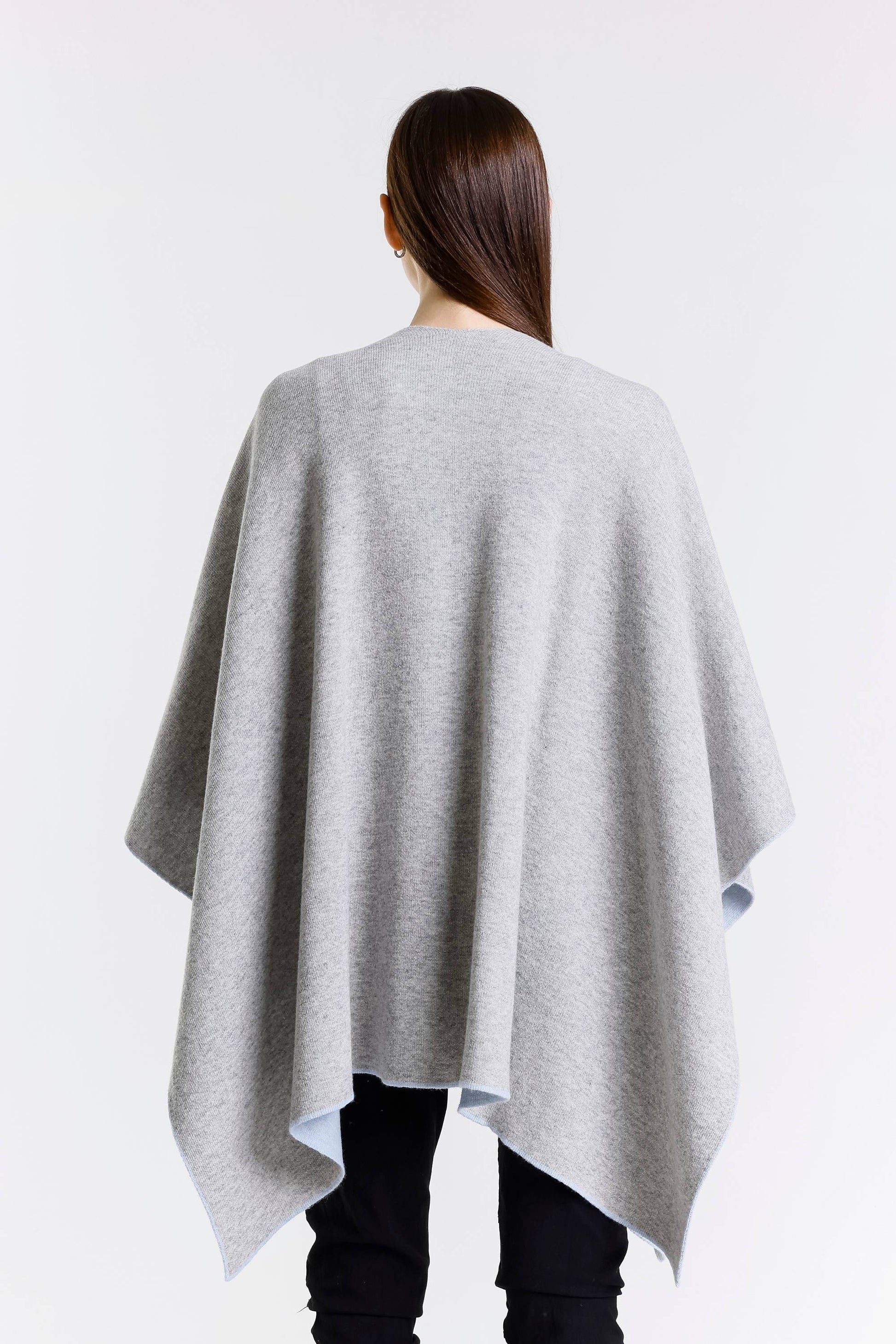 Kiersten Merino/Cashmere Reversible Wrap 966 Sky Blue/Grey-8