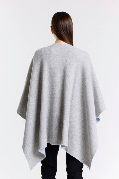 Kiersten Merino/Cashmere Reversible Wrap 966 Sky Blue/Grey-8