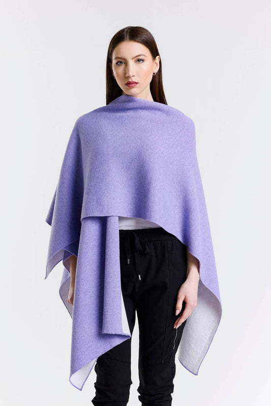 Kiersten Merino/Cashmere Reversible Wrap 537 Lilac/Cream-1