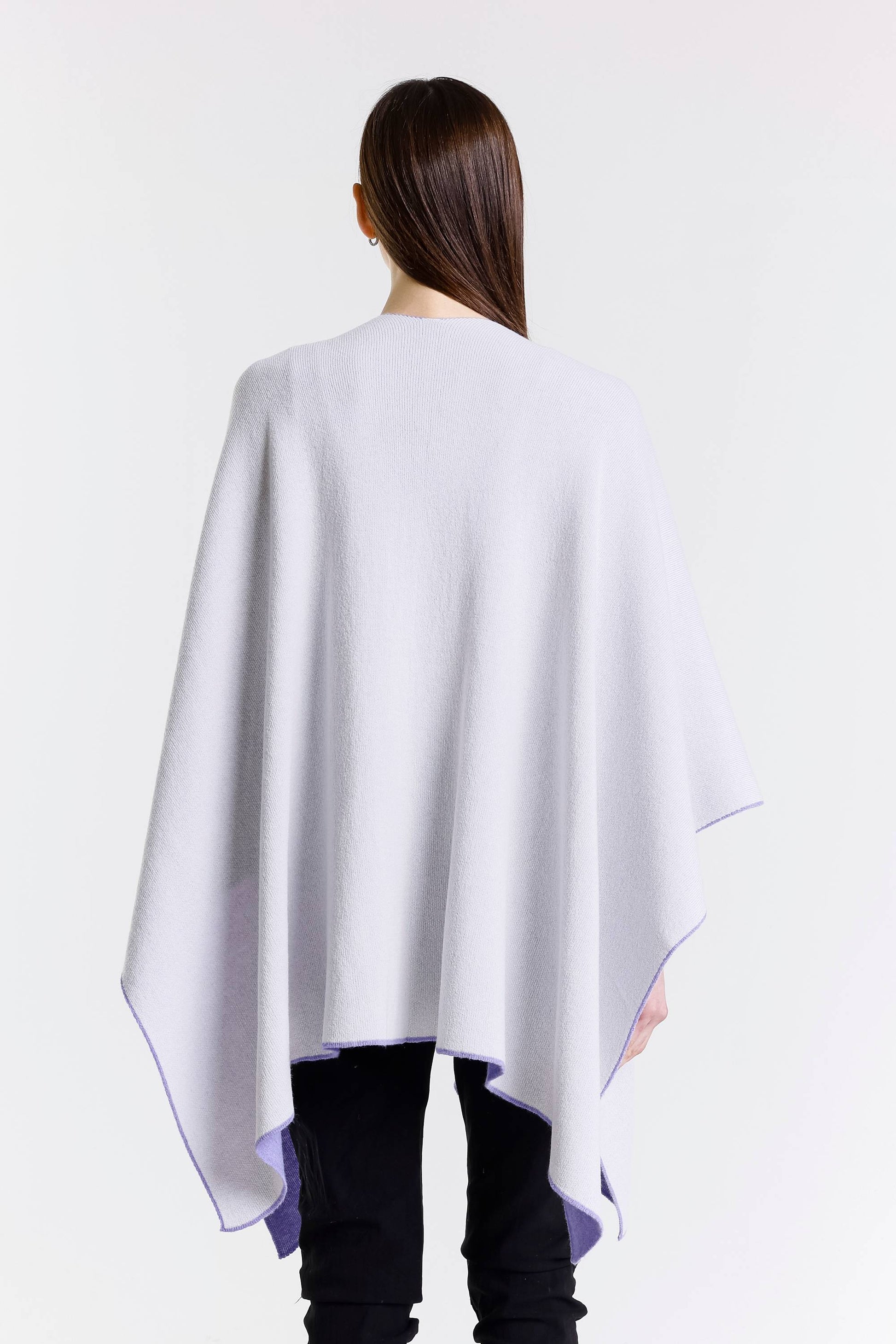 Kiersten Merino/Cashmere Reversible Wrap 537 Lilac/Cream-6